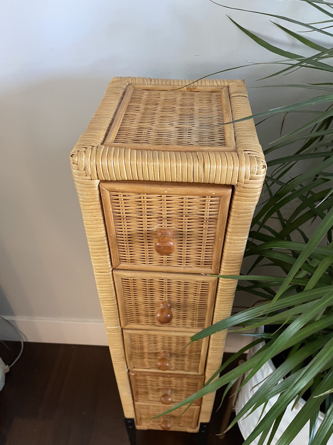 Rattan side cabinet