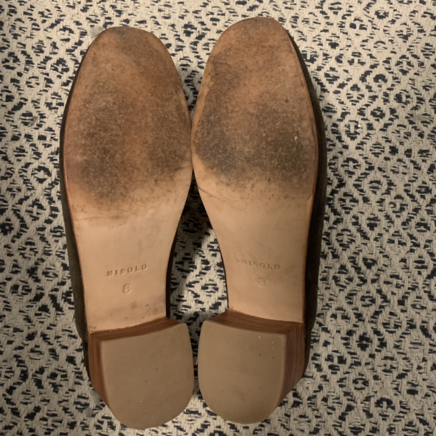 Nisolo Mules Olive Suede Sz 8 image indicator(7)