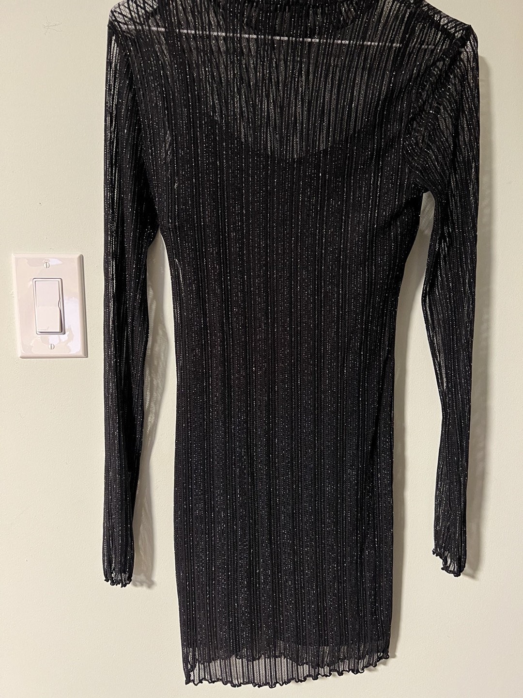 Glittery new black dress with detachable inner wear