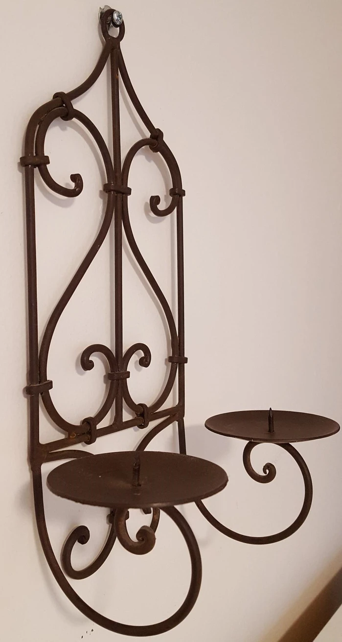 Brown Metal Candle Holder Wall Sconce - photo 3