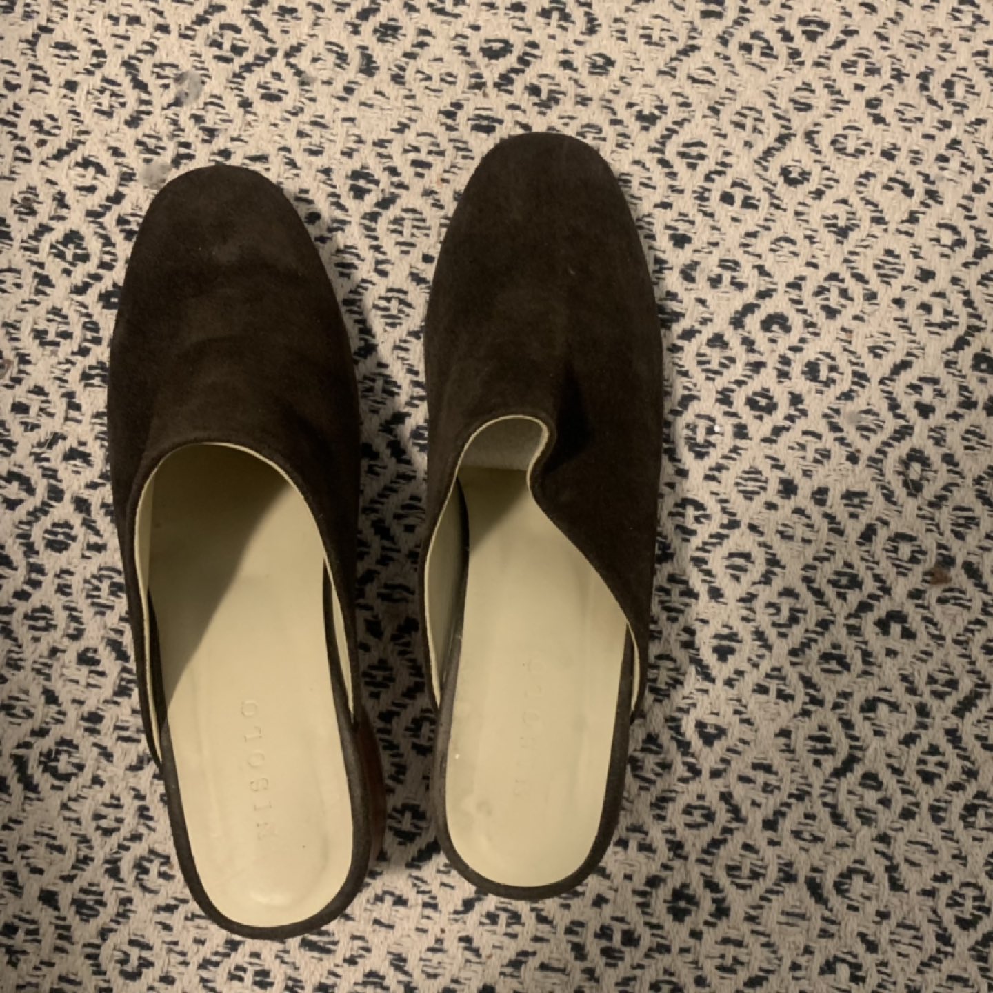 Nisolo Mules Olive Suede Sz 8 image indicator(5)