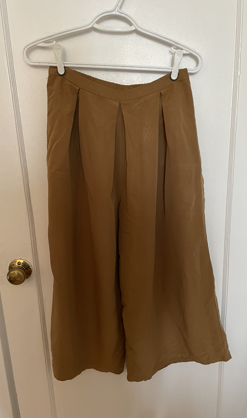 High Waisted Wide Leg Tan Pants thumbnail