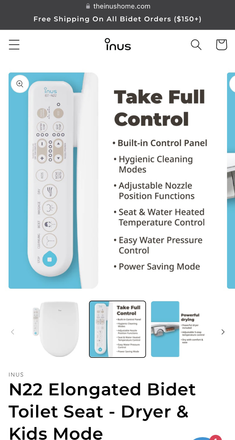 *NEW* N22 by inus bidet toilet seat - photo 4