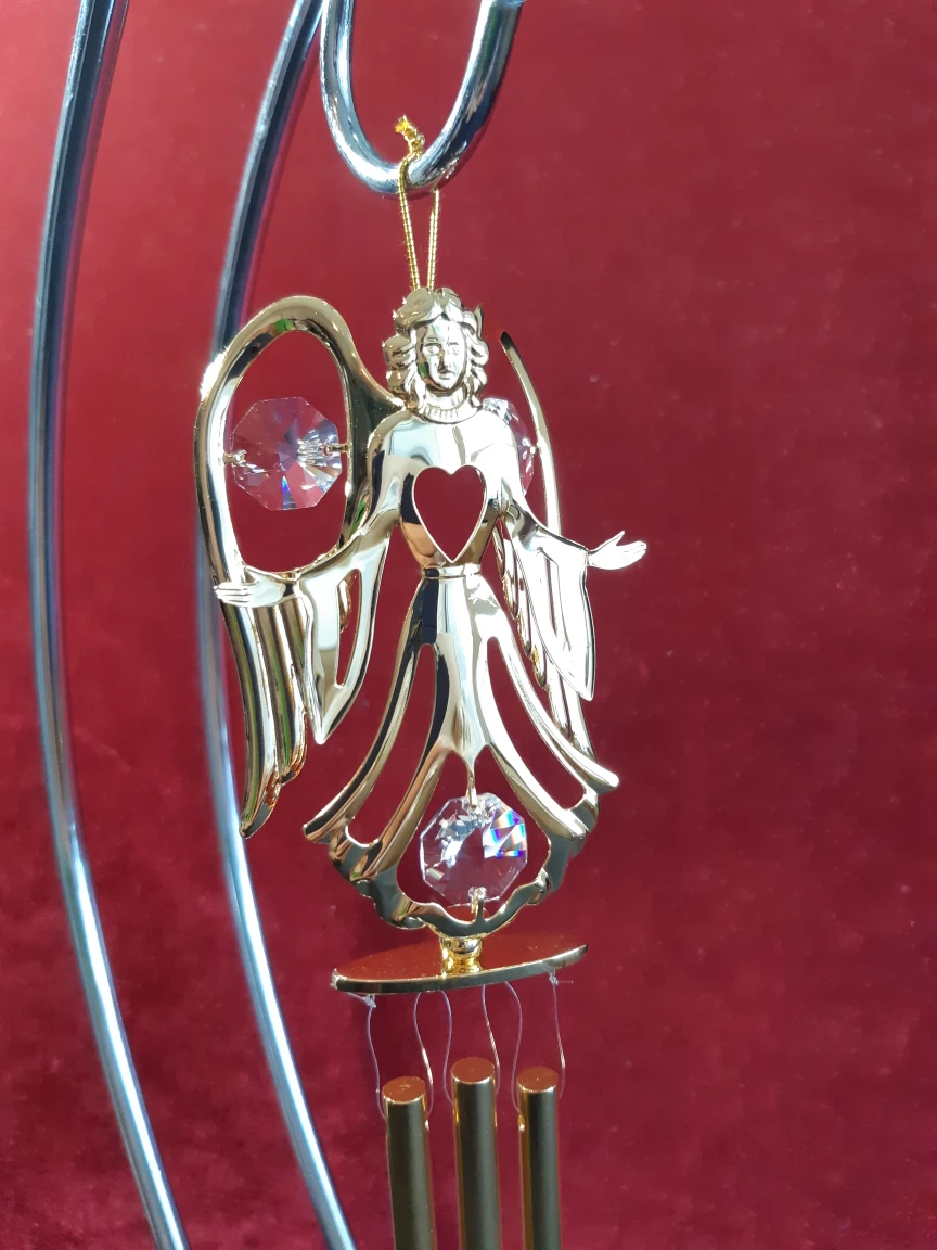 SWAROVSKI AUSTRIAN CRYSTAL WIND CHIME/ DOOR BELL 24K GOLD - photo 3