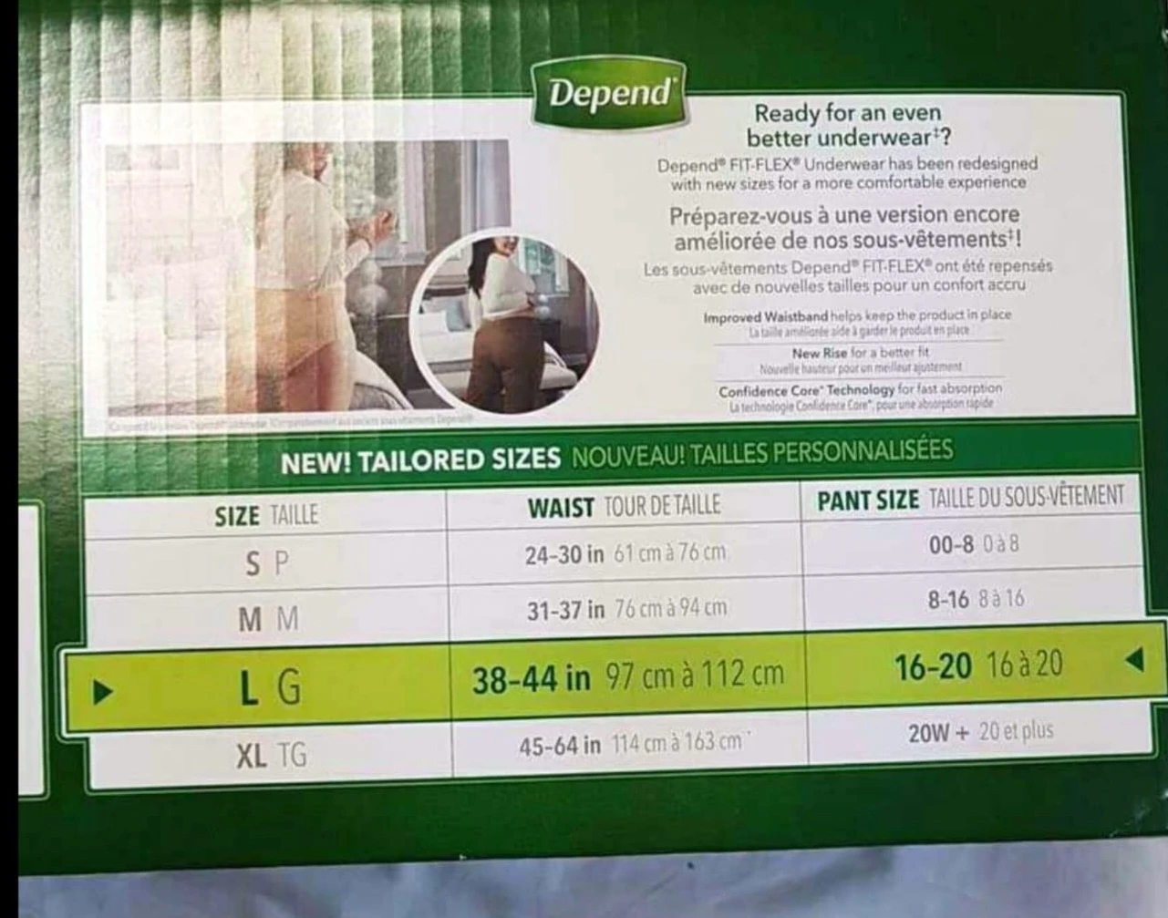 LG Depend Incontinence for women image indicator(2)