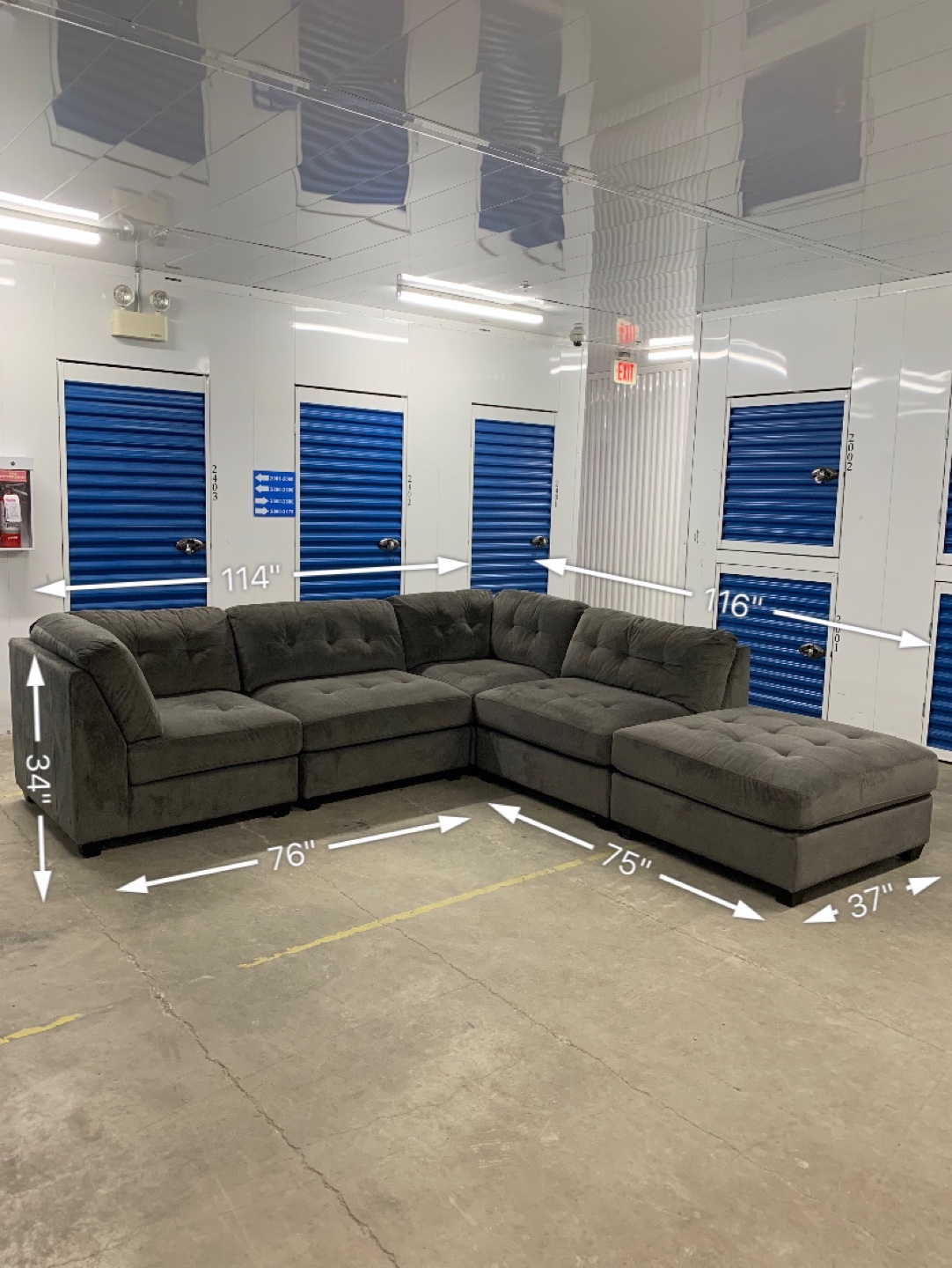 Modern Grey Sectional Couch / Sofa - photo 2