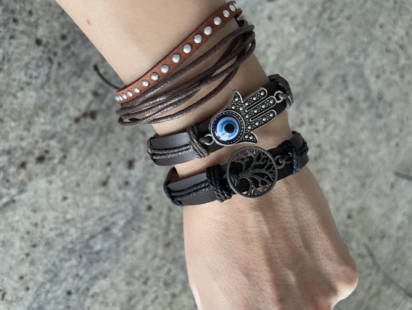 3 Braided Leather Bracelets thumbnail