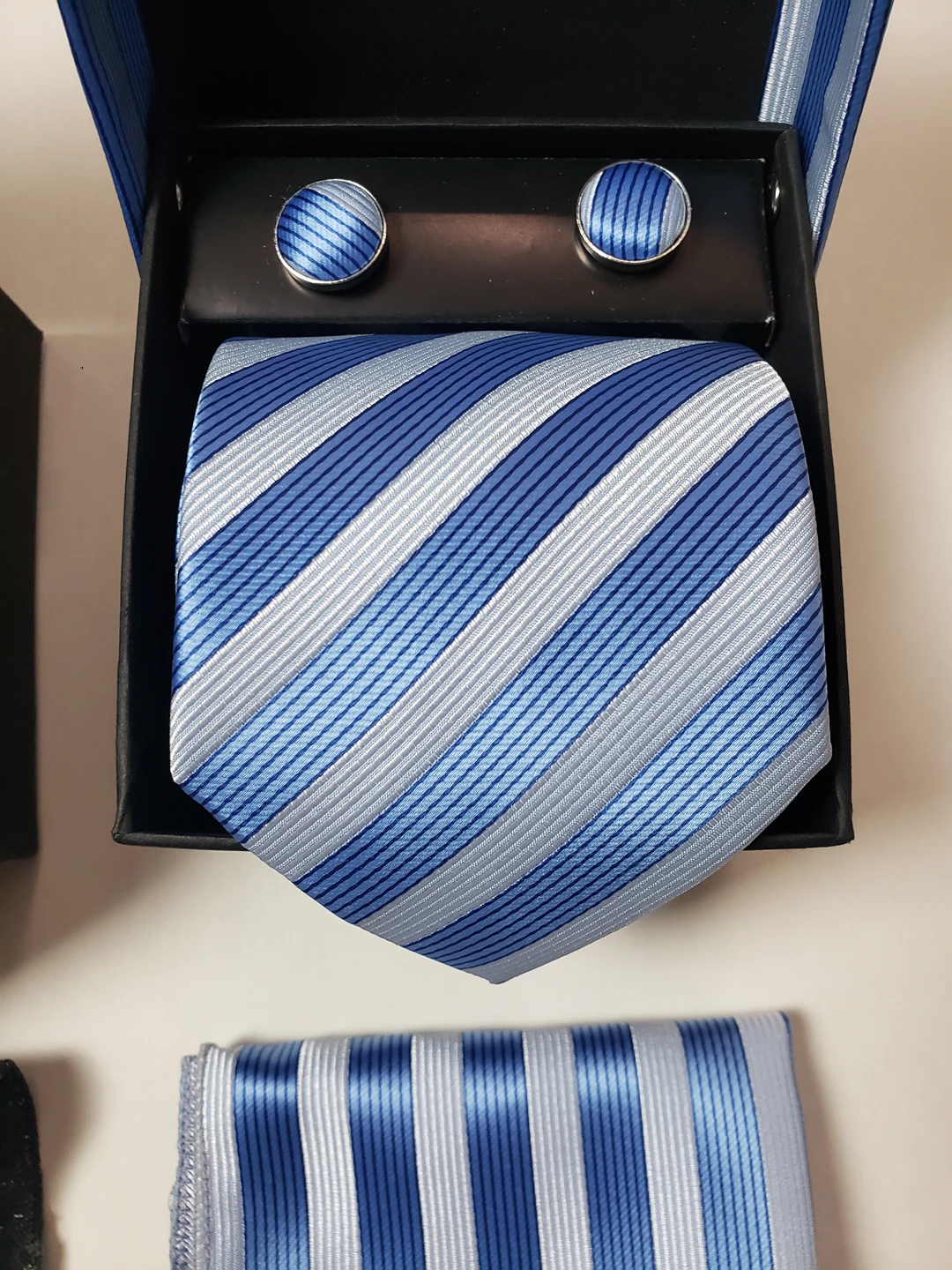 2packs Mens NeckTie Set with Cuffs buttons, Pocket Cuffs - photo 3