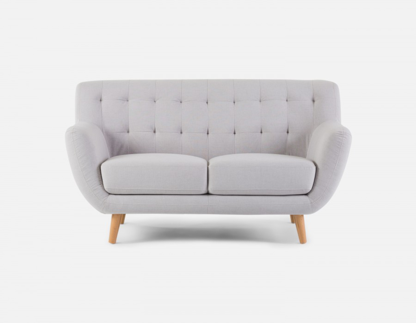 Structube Haley tufted loveseat in light grey thumbnail