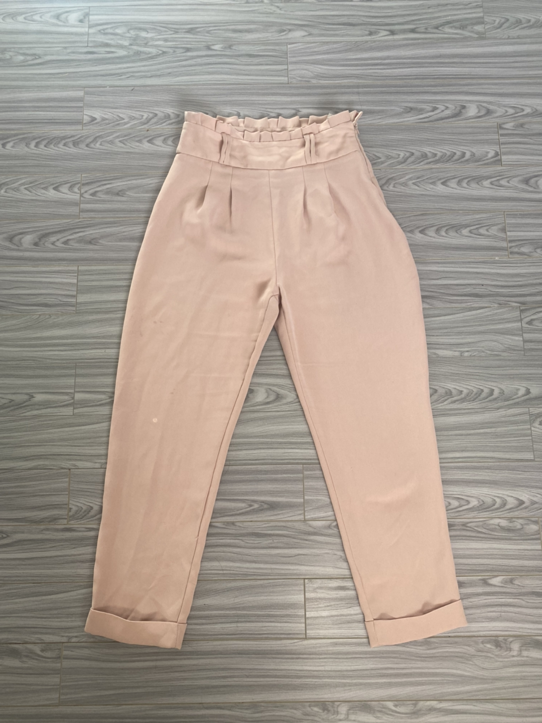 Zara Highwaisted Blush Pink Pants thumbnail