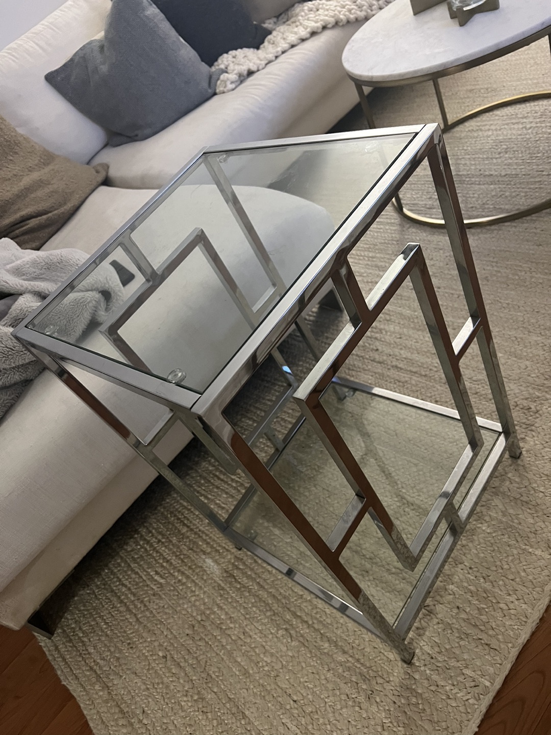 Glass/Chrome side table - photo 2