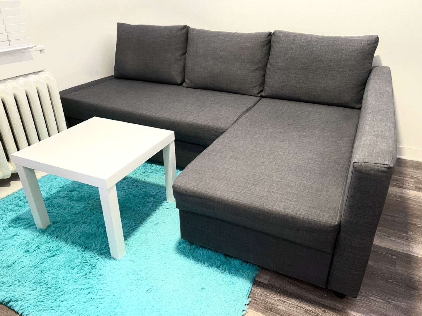 IKEA FRIHETEN Corner sofa-bed couch with storage dark gray