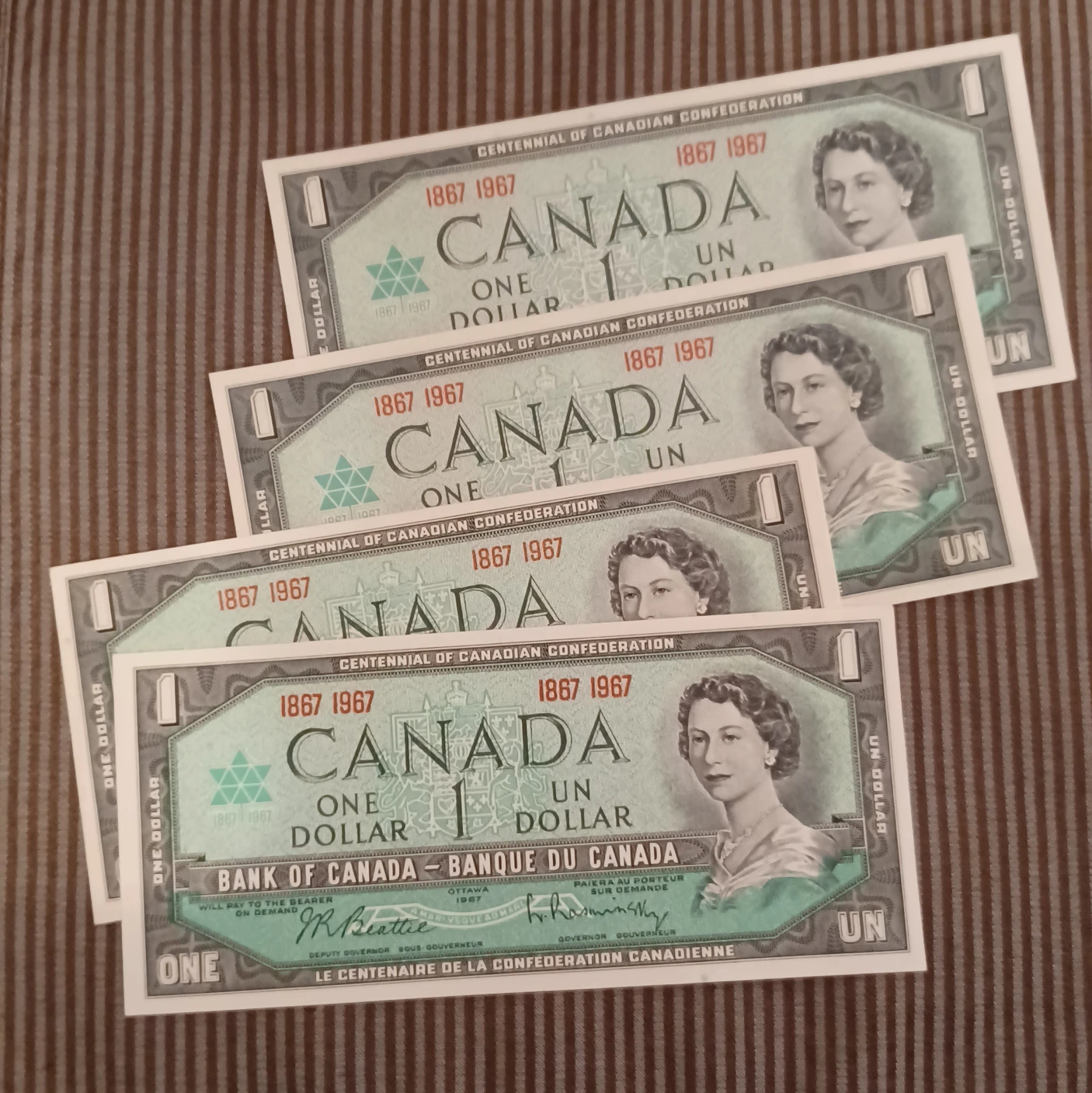 1967 canada commemorative dollar bill uncirculated thumbnail
