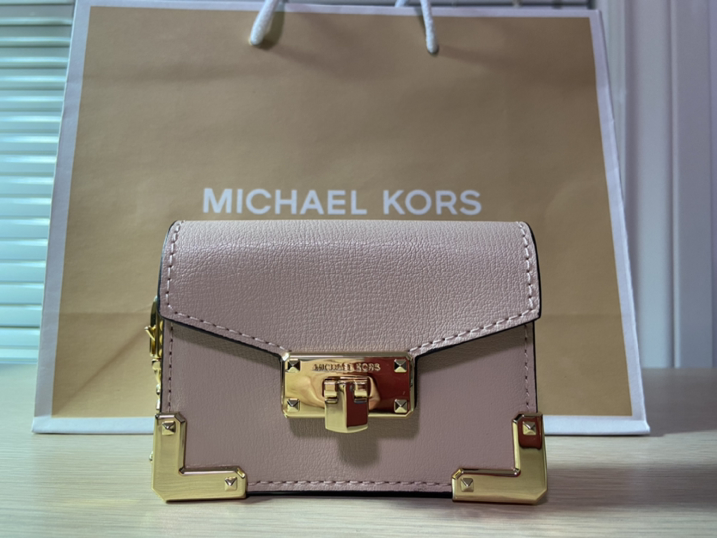 Michael Kors Kinsley Accordion Card Holder Pink - New thumbnail