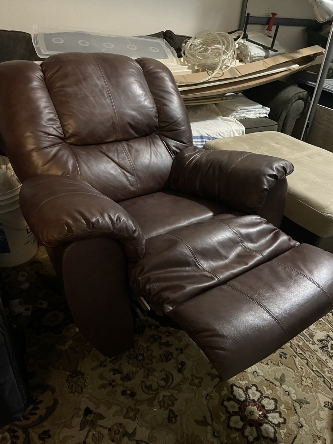 Reclining Genuine Leather Chair - photo 2