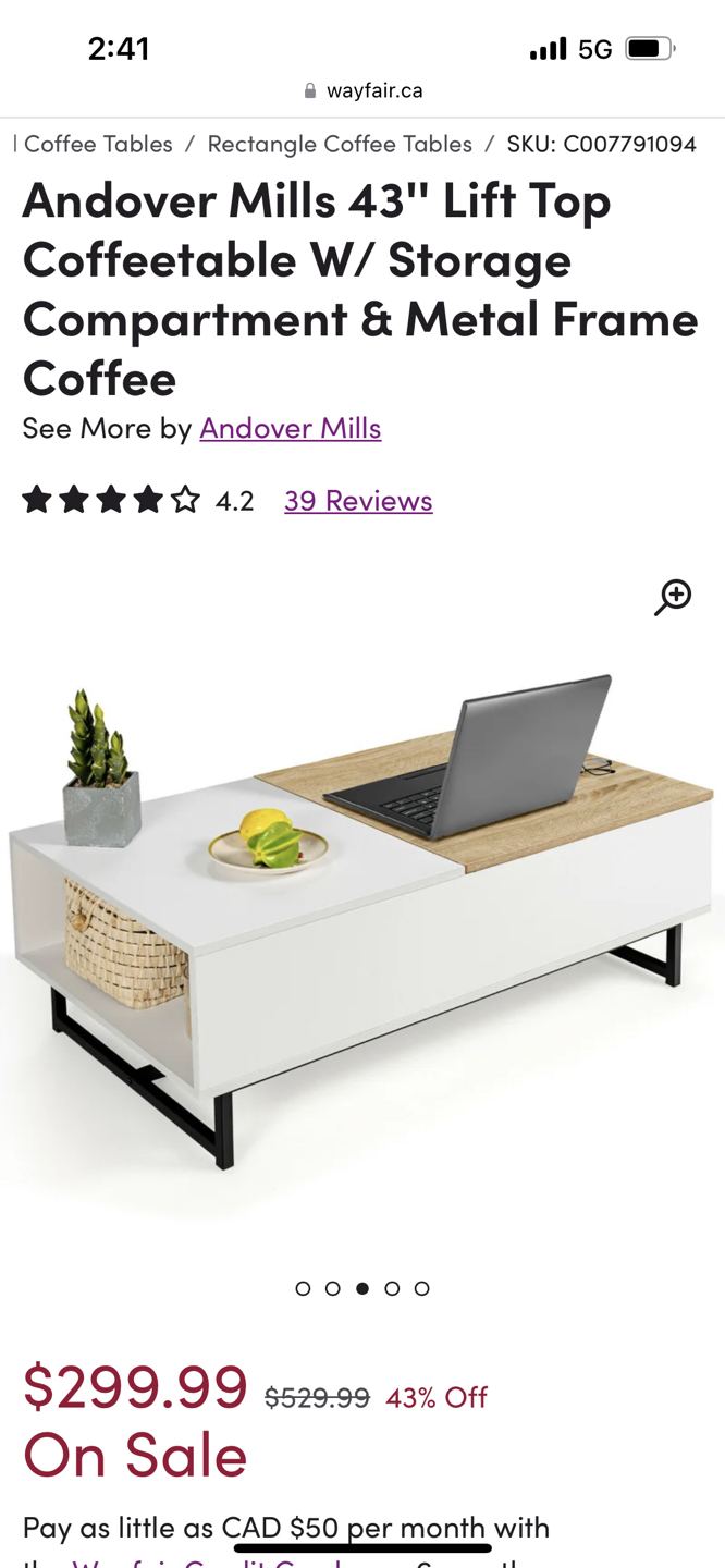 Coffee table - BRAND NEW IN BOX UNOPENED