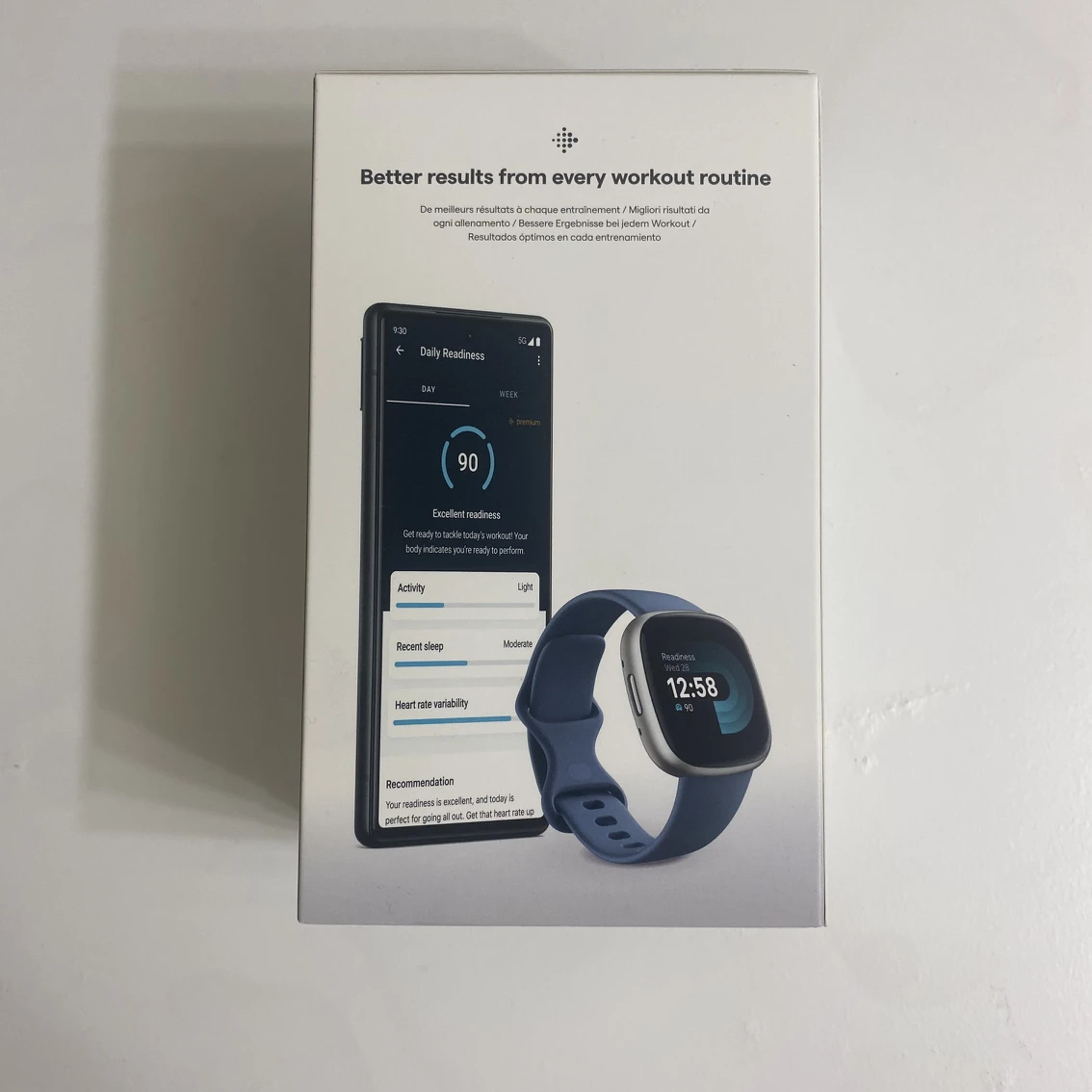 Google Fitbit versa 4 sliver and blue brand new in box - photo 4