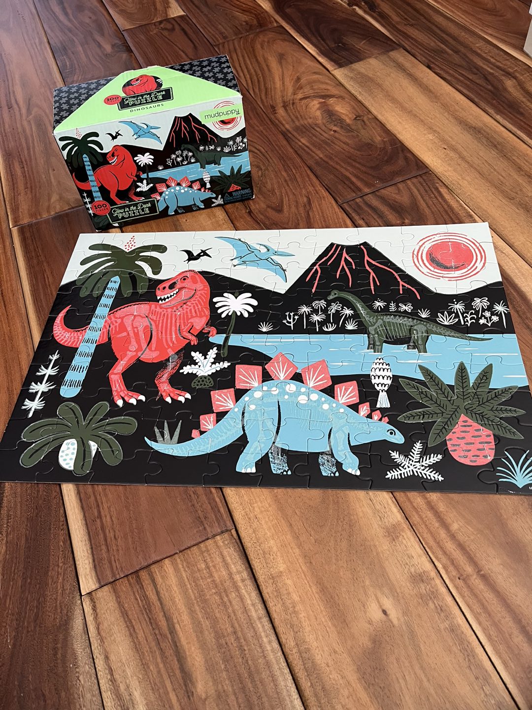 100 pcs Dinosaur Glow In The Dark Puzzle thumbnail