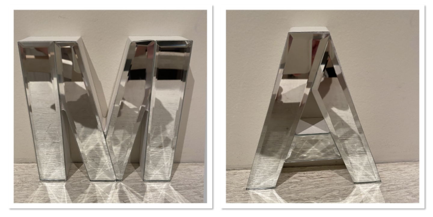 ⭐️NEW 6 inch tall mirror letters A & M($30 EACH)⭐️ thumbnail