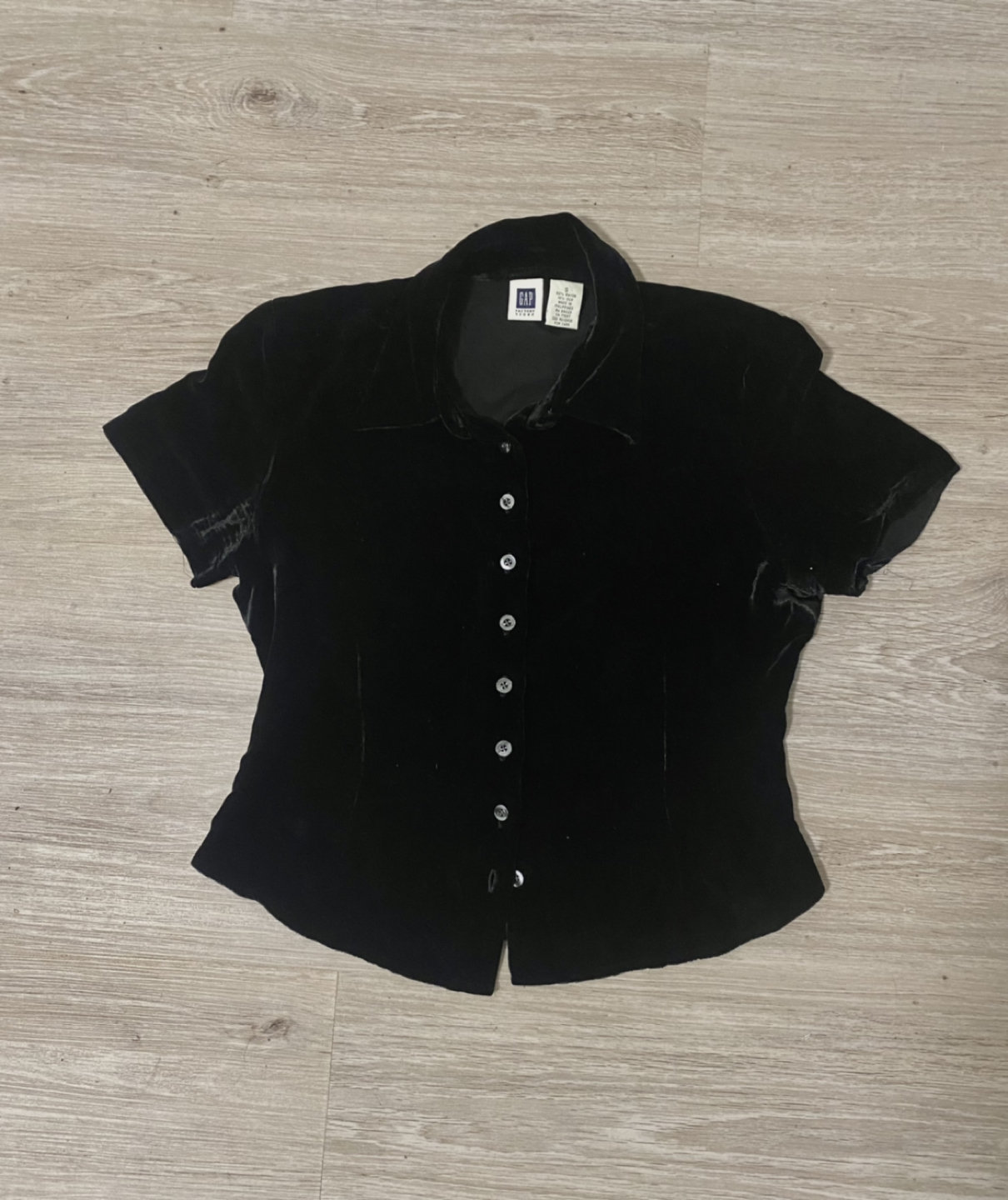 Velvet cropped shirt thumbnail