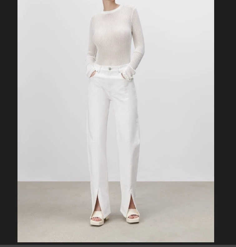 Split Straight Jeans