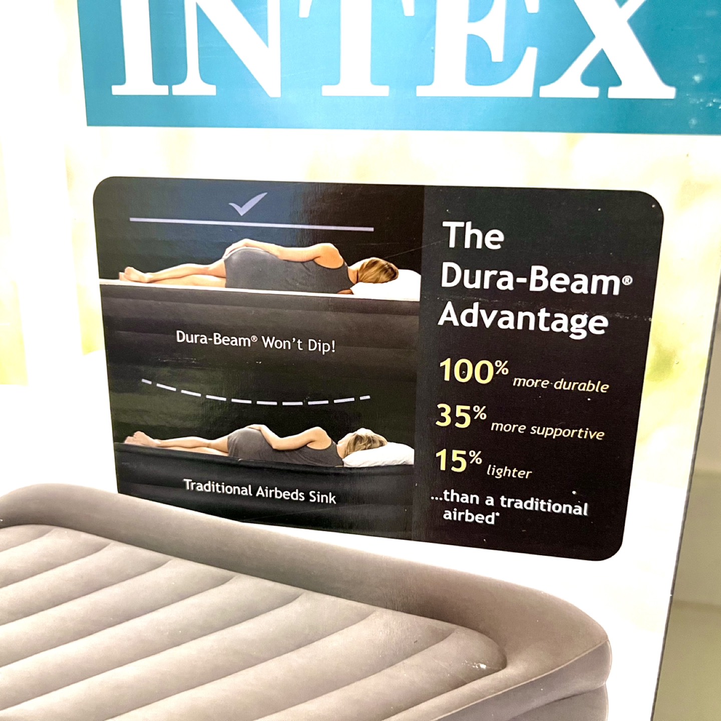 INTEX Dura-Beam Deluxe Pillow Rest Raised Air Mattress Queen Bed - photo 5