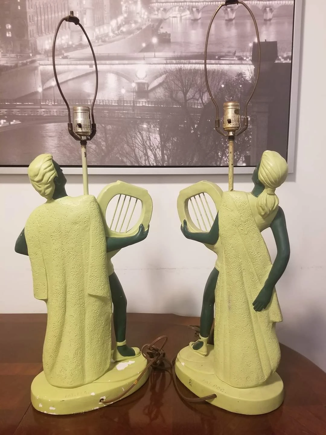 Vintage Art Deco Chalkware lamps - photo 2