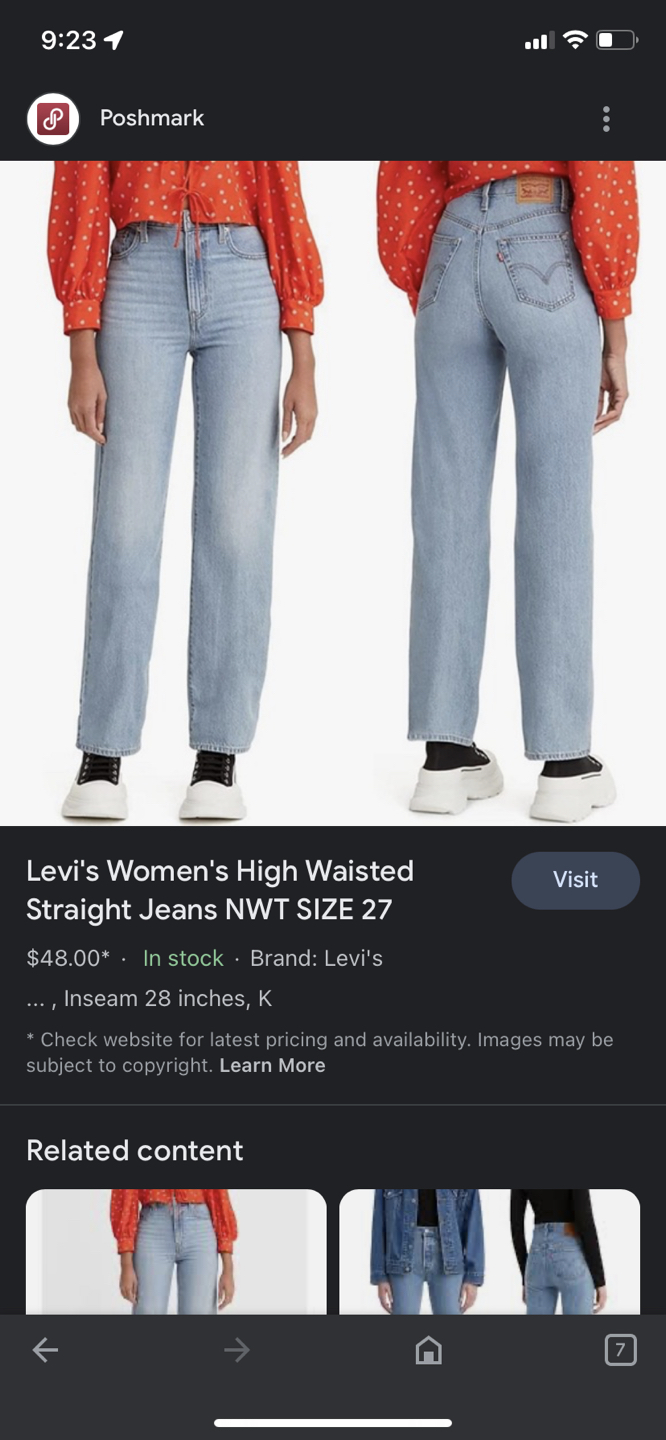 Levis high rise 28”