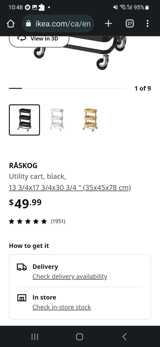 ikea cart black