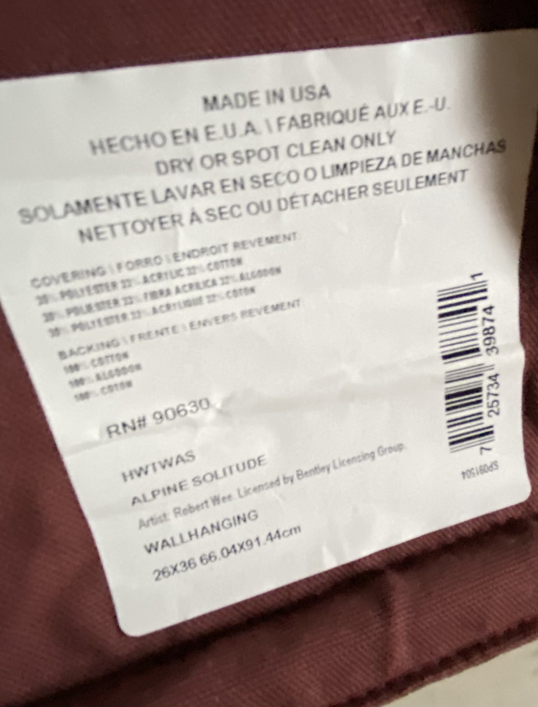 Alpine Solitude (Artist - Robert Wee) Woven Hanging image indicator(3)