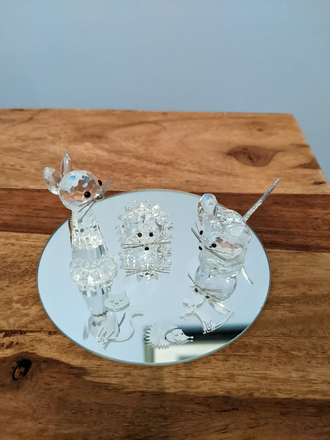 Swarovski crystal figurines Cat, Mouse and Hedgehog set thumbnail