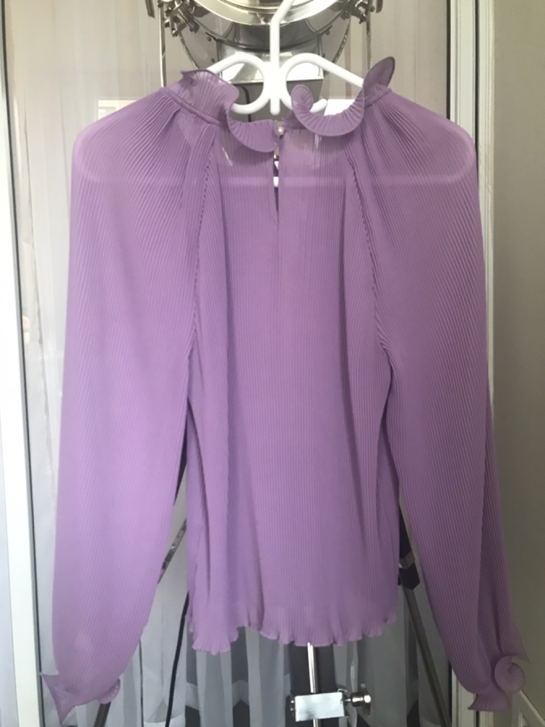 Semi-sheer pleated blouse XS-S image indicator(2)