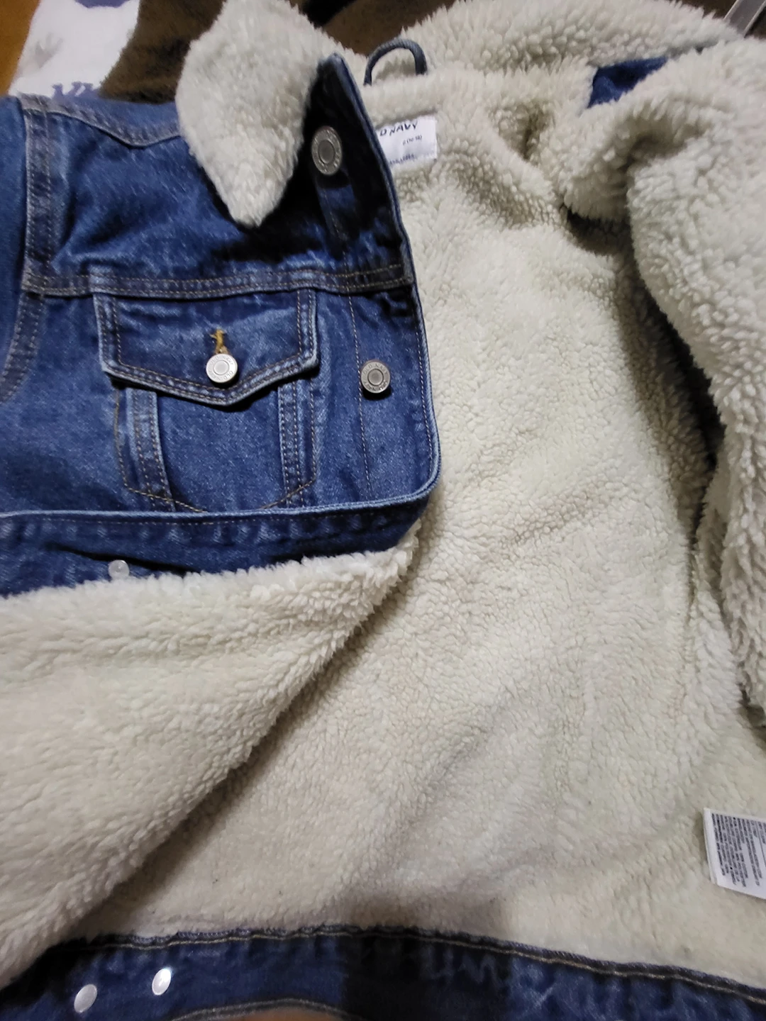 Brand new kids Old Navy fleece denim jacket size L(10-12) - photo 3
