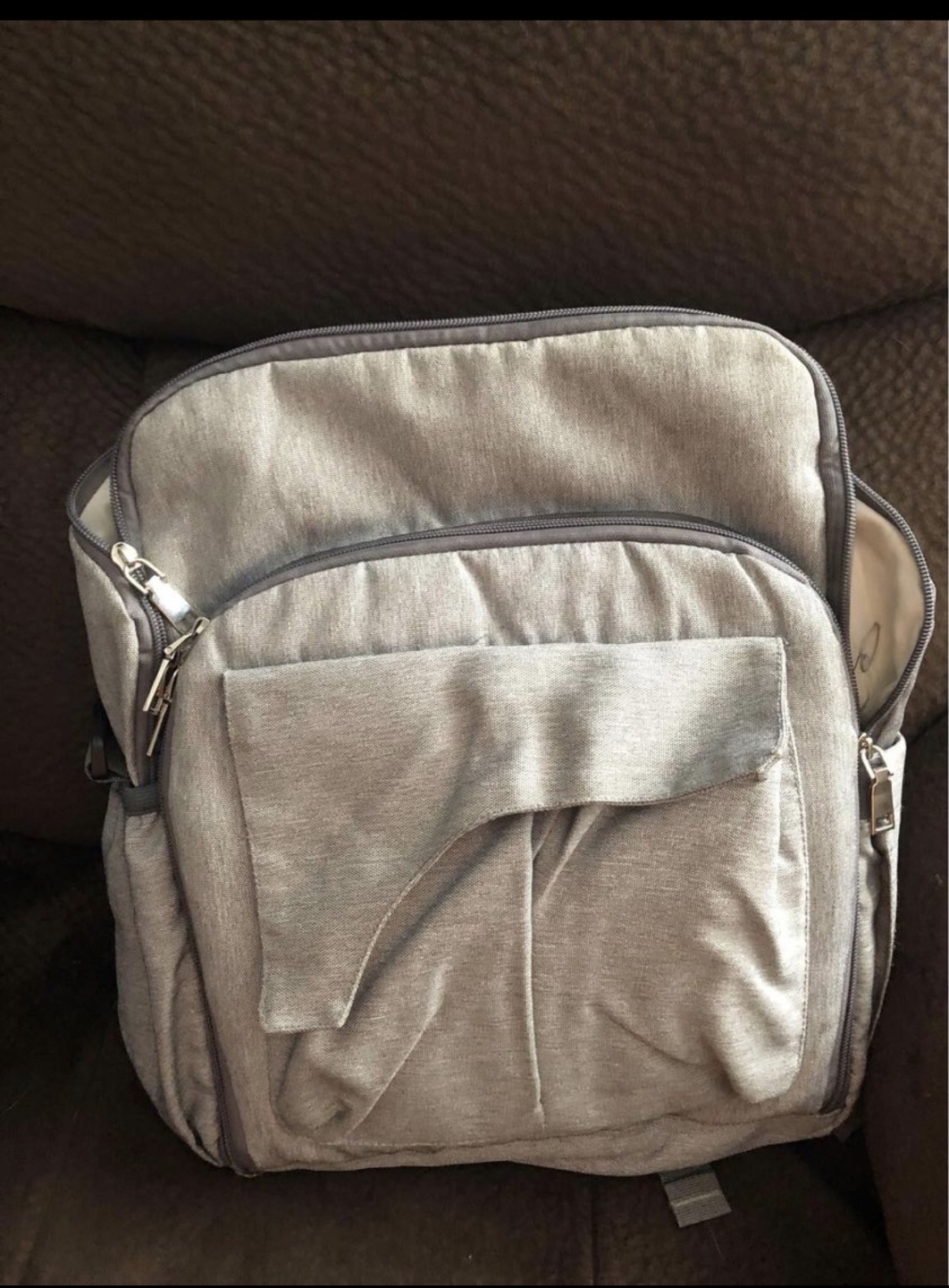 Grey diaper bag