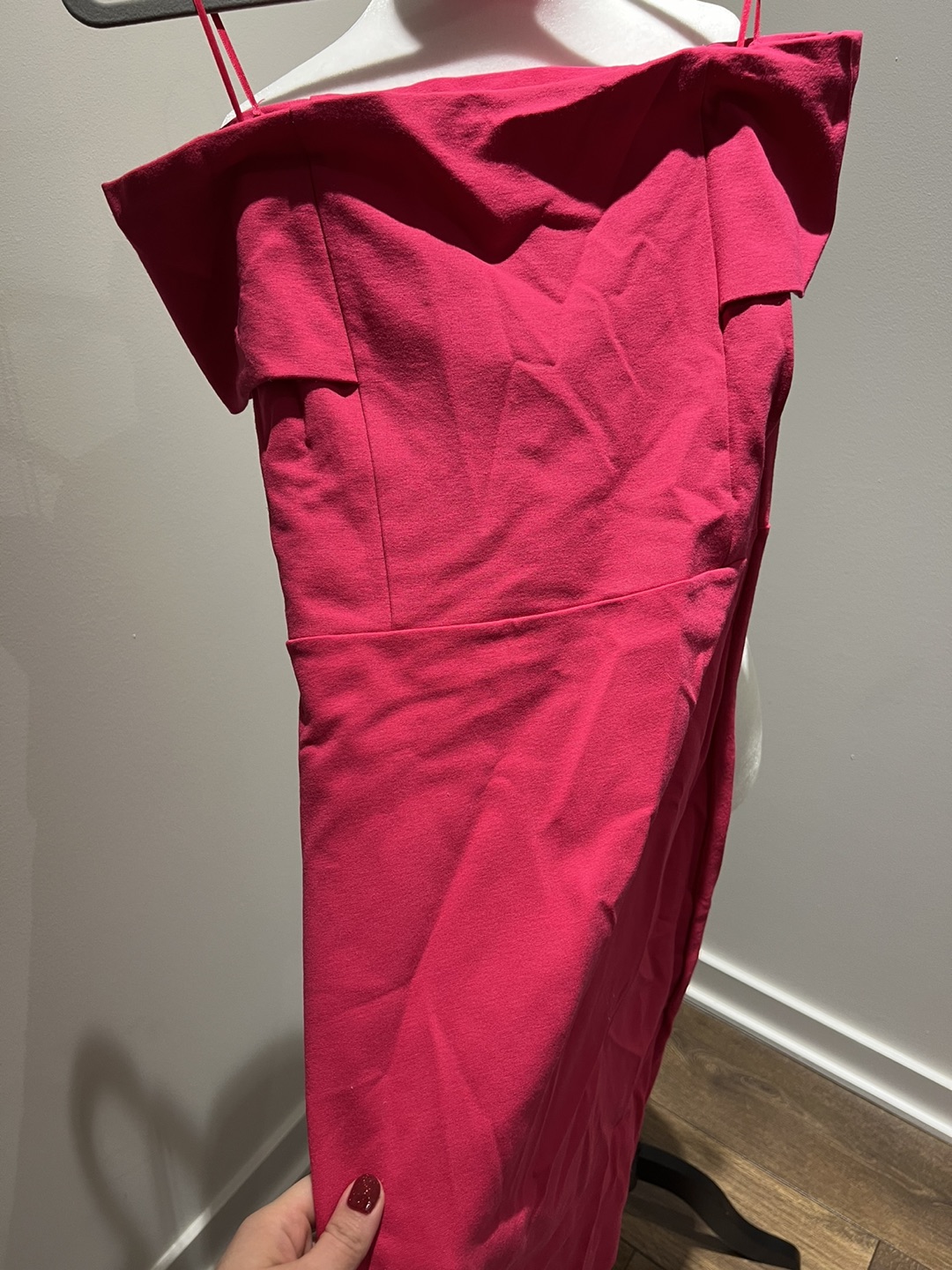 Zara pink dress off-shoulders - photo 2