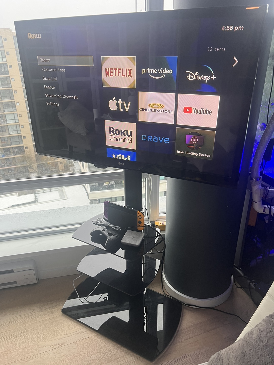42” LG TV + Roku and stand