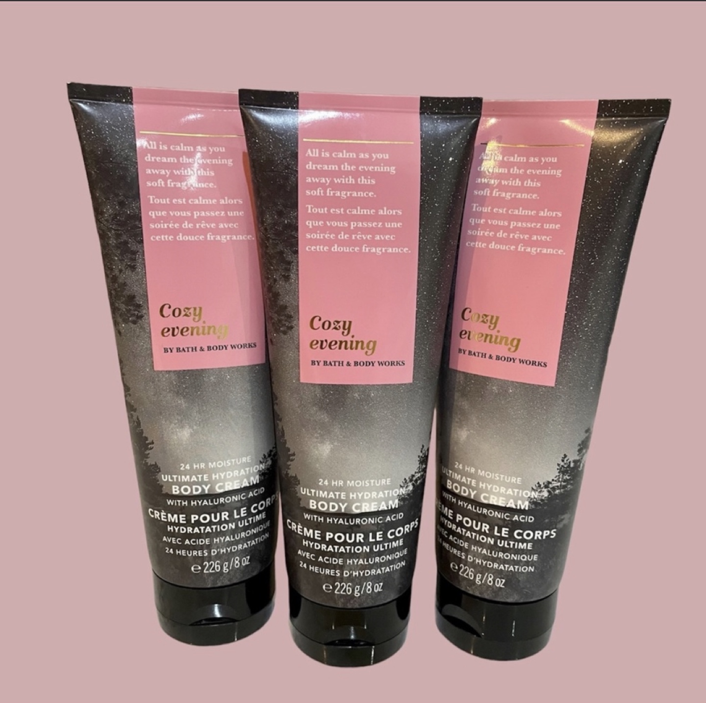 3 Bath and Body Works Cozy Evening Ultimate Hydration Body Cream thumbnail