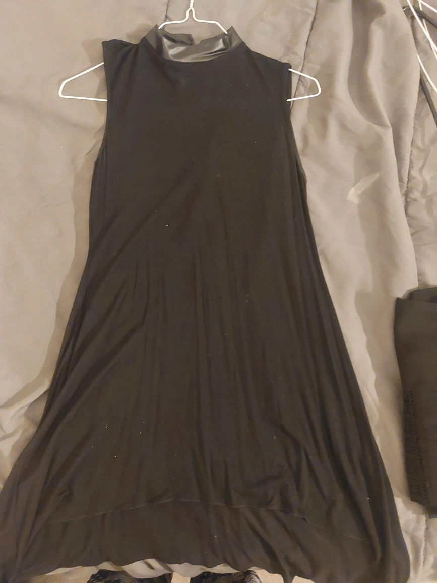 leather collar dress
