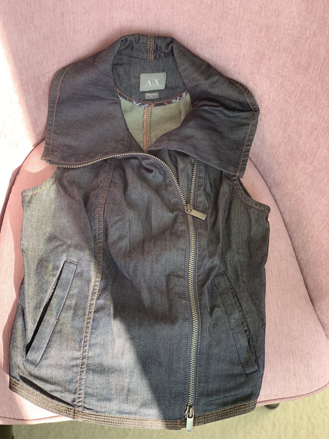 Armani Exchange lightweight denim vest thumbnail
