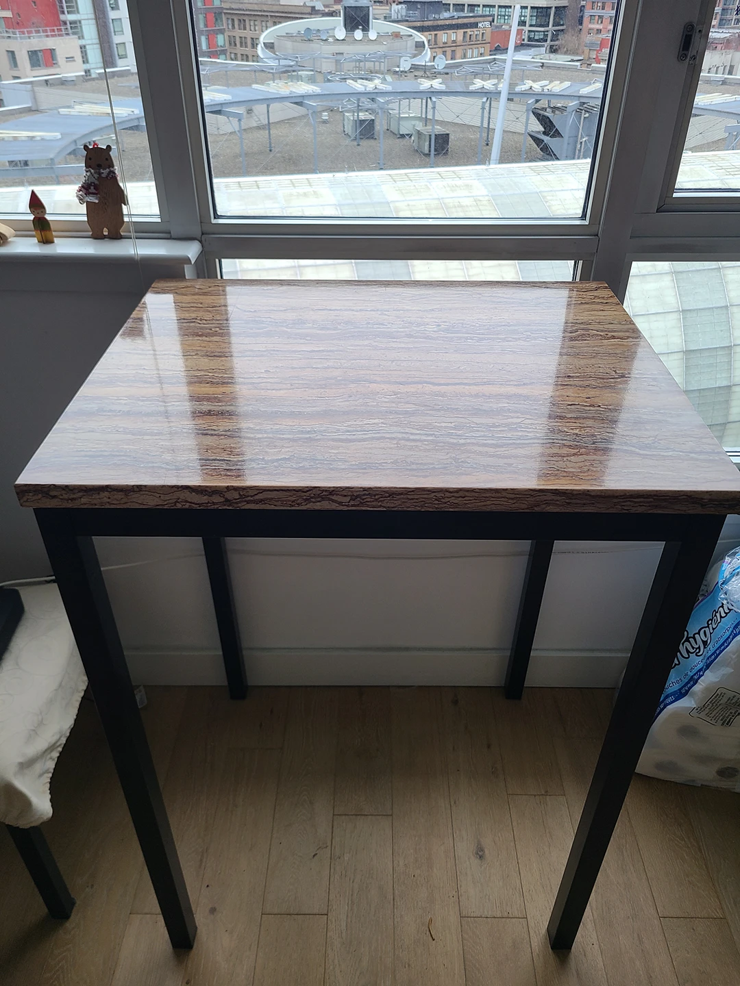 Unique dining table with 3 bar stools - photo 2