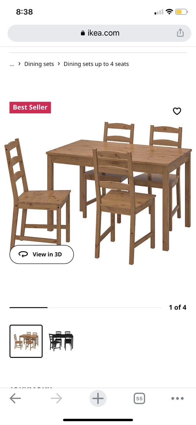 Ikea jokkmokk dining table with chairs thumbnail