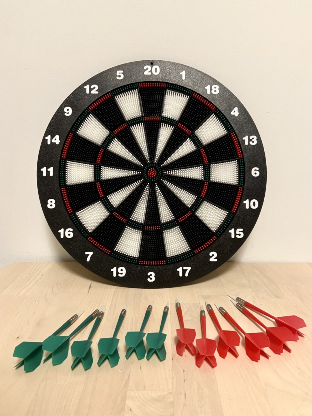 Safety Dart Board Set -16 Inch Rubber Dartboard Game  - photo 2