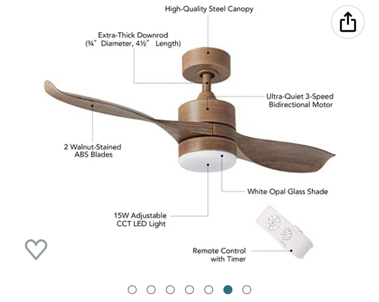 Ceiling fan with light - photo 2
