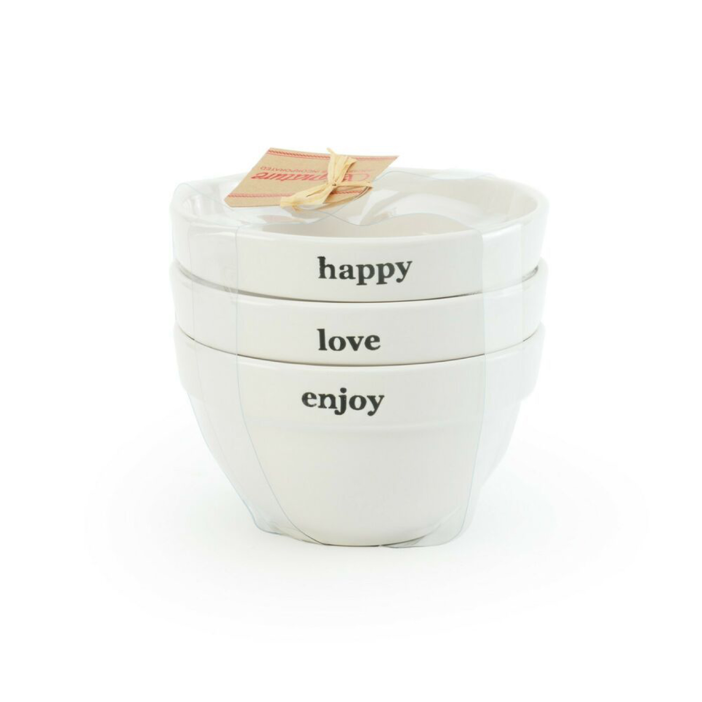 Signature Housewares Happy Love Enjoy White Bowls thumbnail