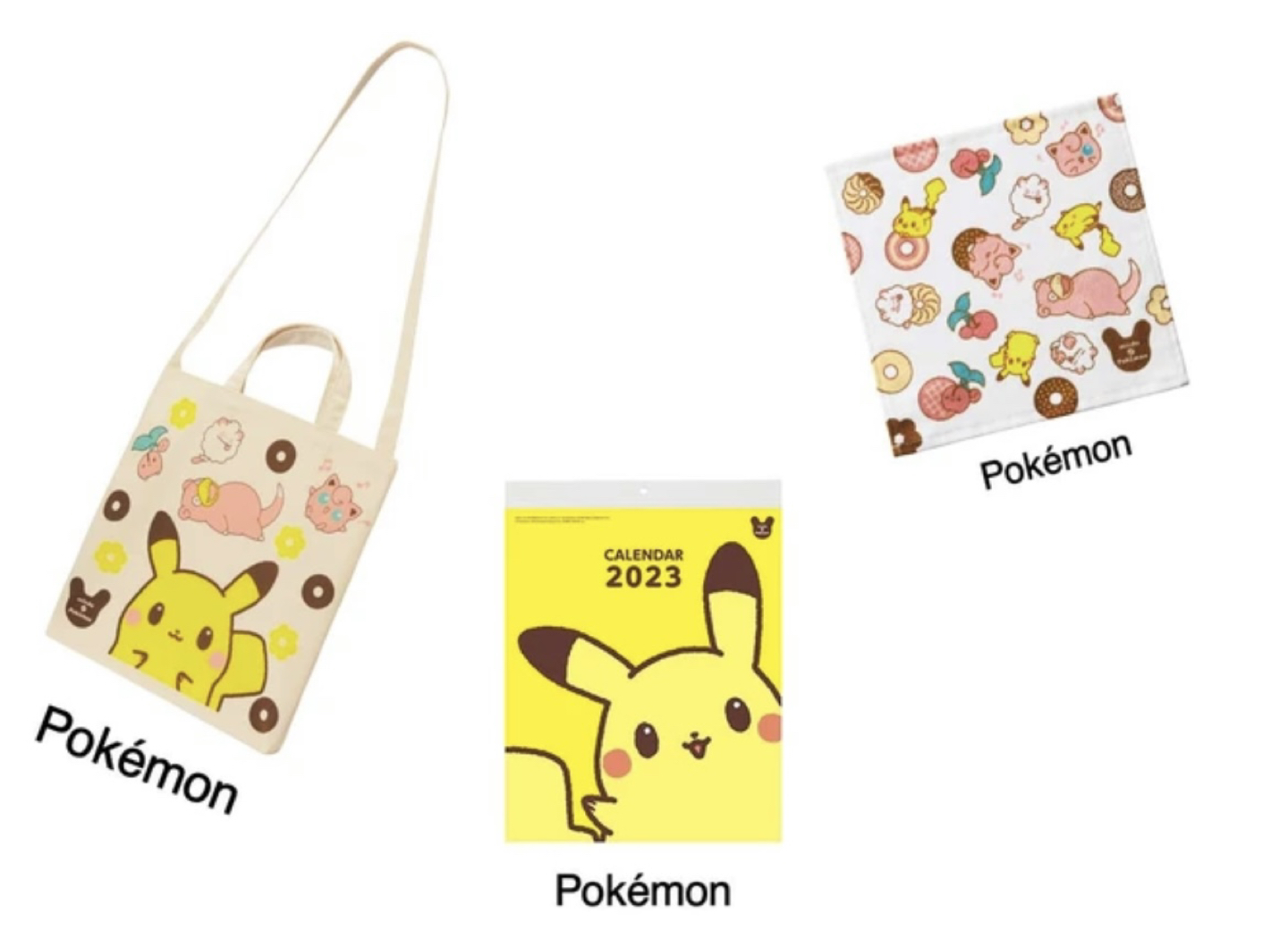 Pokemon x Mister Donuts '23 calendar, tote bag & mini towel