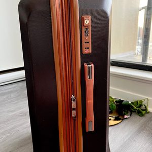 Suitcase luggage (used once) intact wheels- read description