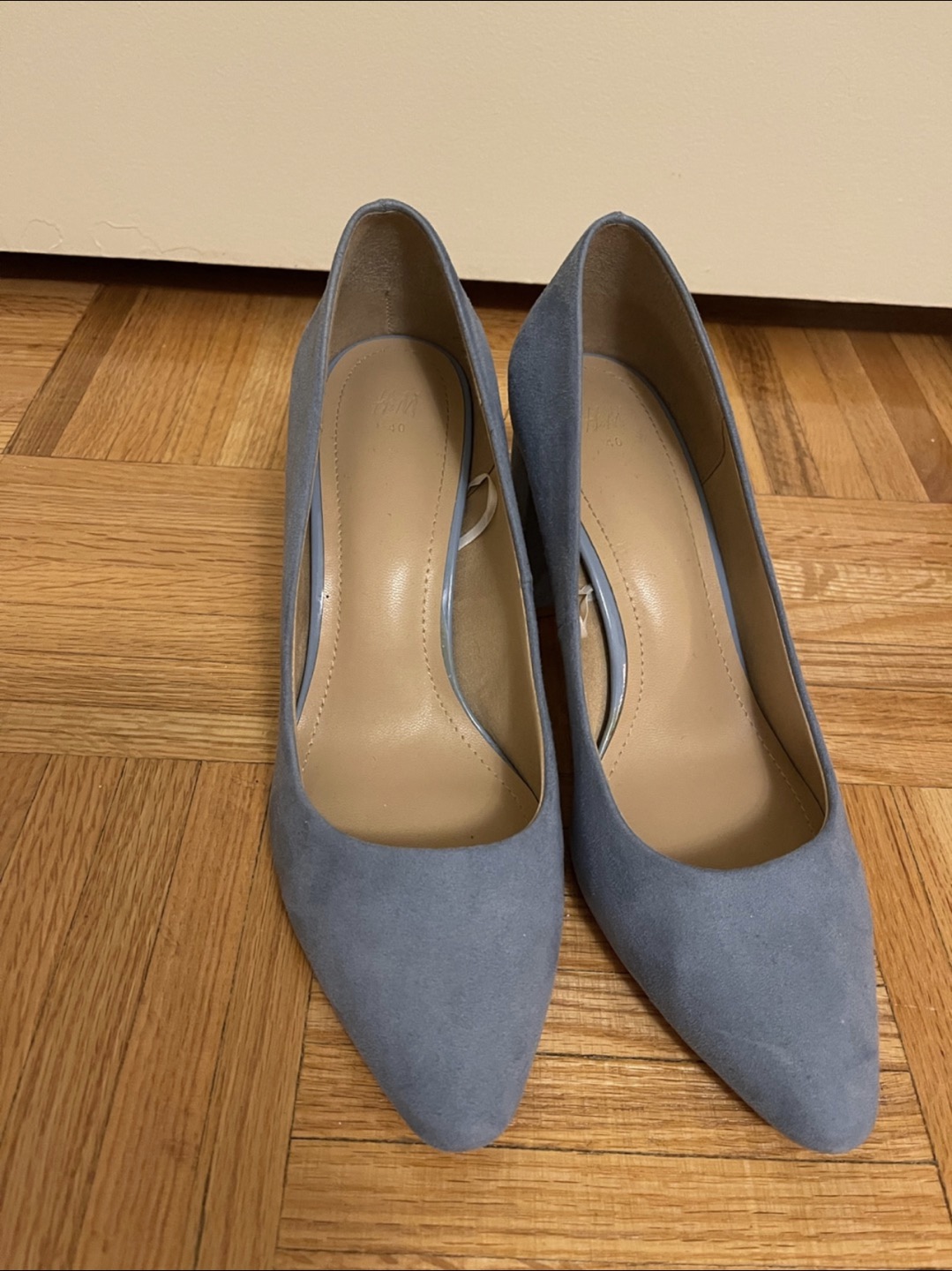 Suede light blue high heels - photo 2