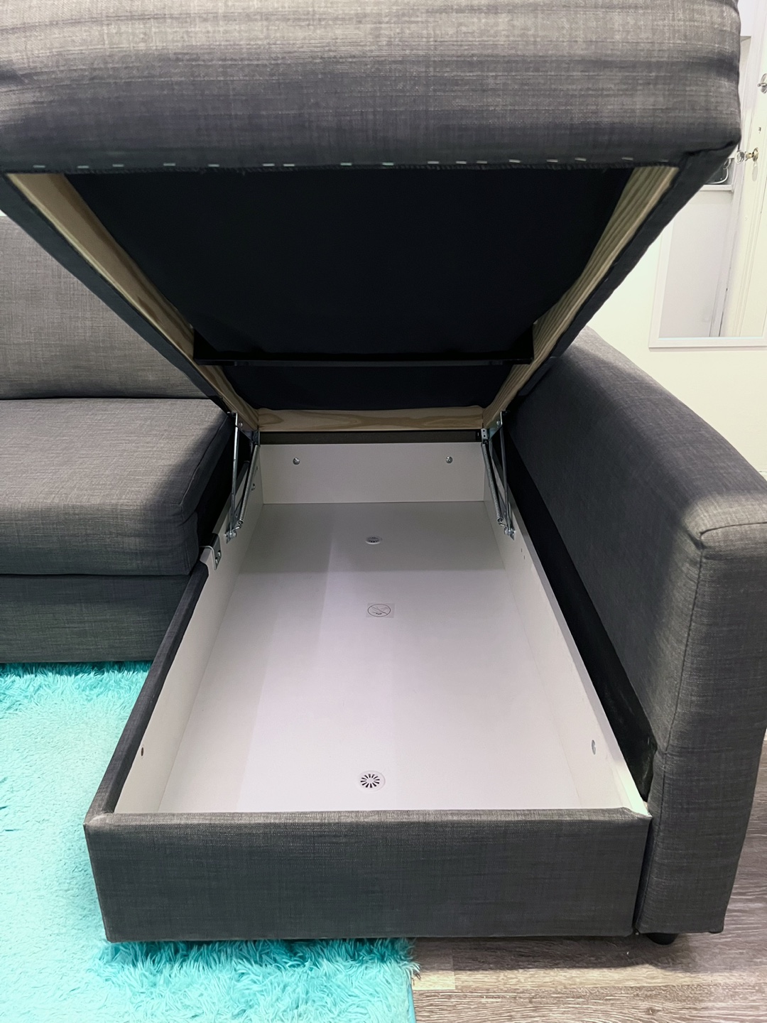 IKEA FRIHETEN Corner sofa-bed couch with storage dark gray - photo 4