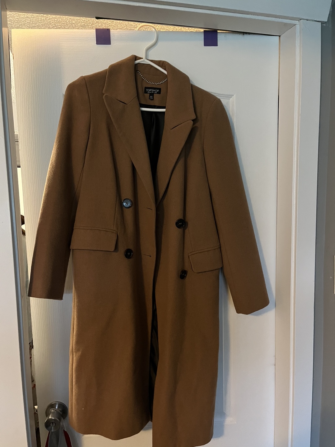 Topshop Women’s Brown Pea Coat