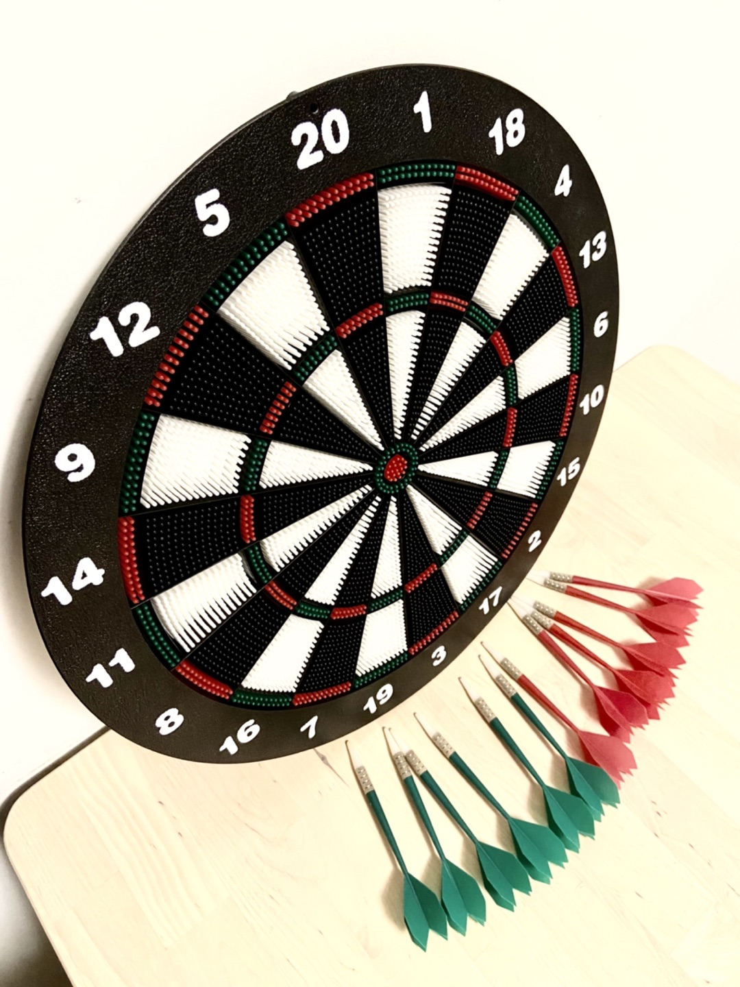 Safety Dart Board Set -16 Inch Rubber Dartboard Game 